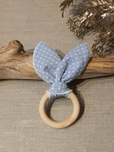 Charger l'image dans la galerie, Anneau de dentition Bleu pois blancs