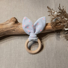 Charger l'image dans la galerie, Anneau de dentition Bleu pois roses