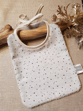 Charger l'image dans la galerie, Bavoir Gris chiné étoiles noires