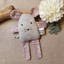 Charger l'image dans la galerie, Doudou souris Liberty Eloïse rose turquoise
